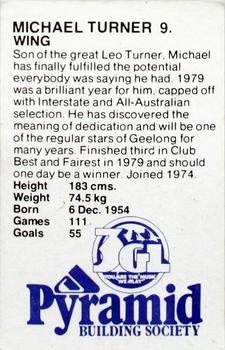 1980 Pyramid Geelong Cats #9 Michael Turner Back